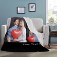 thumbnail image 4 of Personalized Blanket with Photo Text Custom Photo Blankets Customized Photos, Picture Blanket Gifts for Family and Friends on Christmas Wedding Mothers Day, Father Day Blankets, 4 of 5