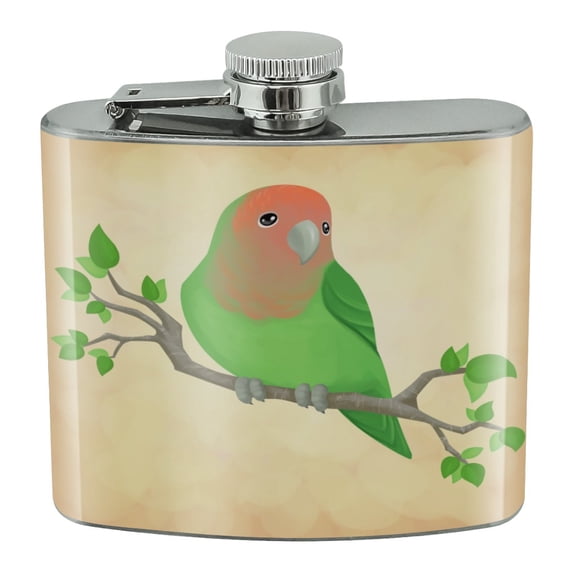 Lovely Lovebird Stainless Steel 5oz Hip Drink Kidney Flask
