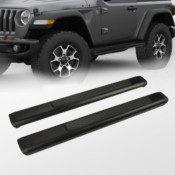 Fits 2018-2023 Jeep Wrangler JL 2 Door Running Boards Black Side Step 2 Door