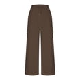 thumbnail image 5 of Lenpel Women's Cargo Sweatpants Fall Winter Wide Leg High Waisted Athletic Joggers with Pockets Workout Lounge Pants, 5 of 6