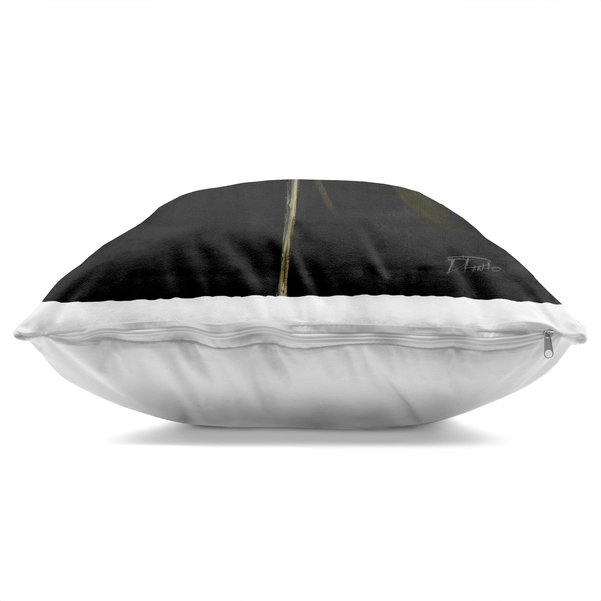 Stupell Industries Pretty Delicate Bloom on Black Decorative Printed Throw Pillow, design by Patricia Pinto