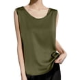 thumbnail image 2 of Endives Women's Tank Top Inner Wear Basic Tanks Round Neck Sleeveless Base Layer Camisole Top Army Green, 2 of 4