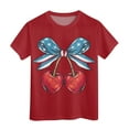 thumbnail image 4 of FhsagQ T Shirts for Girls 7-8 Years Old Girls Short Sleeve Tee Summer Crewneck T Shirt Casual Fit Basic Shirts Girls Shirts Size 8 Shirts for Girls 7-8 Set Red 8-9 Years, 4 of 4