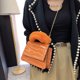 thumbnail image 3 of Bolso bandolera de cocodrilo vintage para mujer Bolsos de hombro con cadena de cuero (naranja) Tmvgtek Para estrenar, 3 of 9