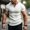 White, variant on Homeyce Muscle T-Shirts for Men V-Neck Short Sleeve Shirt Slim Fit Workout Longline Gym Athletic T-Shirts Ribbed Solid Color Tops,White M