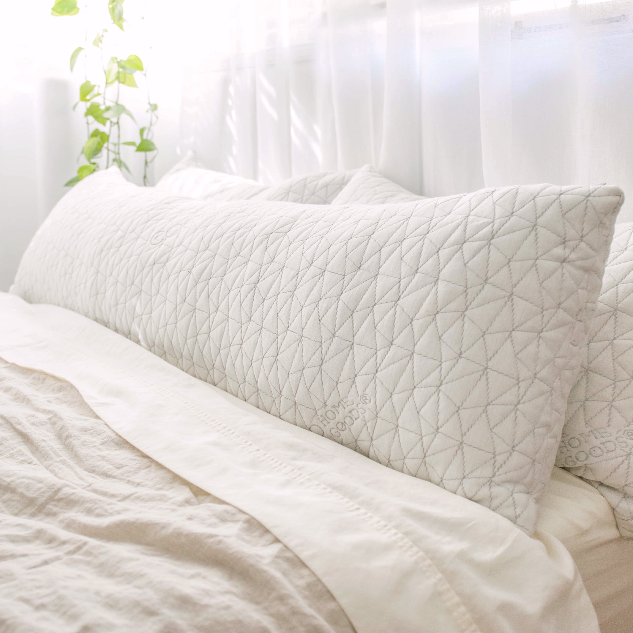 Coop Home Goods White Body Pillow, 54" x 20"