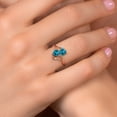 thumbnail image 4 of Gem Stone King 18K Rose Gold Plated Silver London Blue Topaz and White Lab Grown Diamond Ring for Women (1.93 Cttw, Heart Shape 6MM, Gemstone November Birthstone, Available in Size 5, 6, 7, 8, 9), 4 of 6