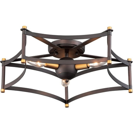 

RLA Maxim RL-333775 Flush Mounts Oil Rubbed Bronze and Antique Brass Steel Wellington