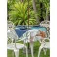 thumbnail image 3 of Outdoor Tablecloth with Umbrella Hole for Patio/Picnic/Party/Camping, Ocean Green Turtles Waterproof Table Cloth Round Cover Washable, Coastal Starfish Seagrass Rustic Wooden (Dia 54"), 3 of 8