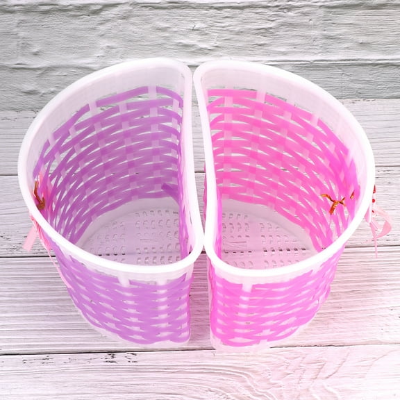 6pcs Kids Scooter Basket and Bike Handlebar Streamers Front Handlebar Basket Bike Hanging Basket Bike Bag Cargo Rack for Kids Toddlers Children Bike