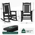 thumbnail image 4 of KINGYES HDPE Outdoor Rocking Chairs Set of 2,HDPE Patio Rocker for Porch,Black, 4 of 7