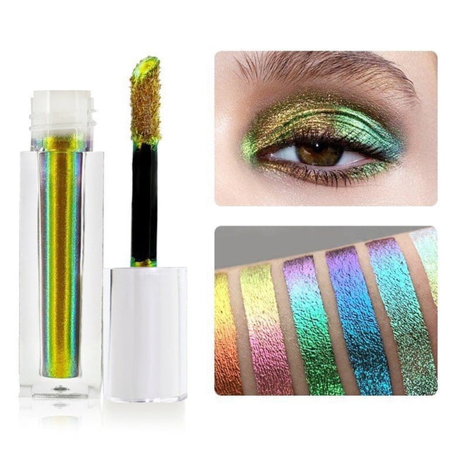 Aurora Multi Chrome Eyeshadow Pigments Long lasting Multi Chrome Chameleon Peacock Galaxy Chrome Glitter Liquid Eyeshadow06 Fit Colors He Qiyong unisex
