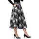 thumbnail image 1 of Faldas largas de lana de tartán para mujer, largas, cálidas, con cintura elástica, talla grande, 1 of 5