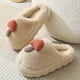thumbnail image 3 of Zapatillas de invierno de suela gruesa de algodón con forma de seta bonitas para parejas femeninas, Zapatillas de felpa de dibujos animados para el hogar antideslizantes para padres e hijos, 3 of 5