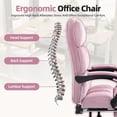 thumbnail image 3 of Homhum Velvet Executive Chair, Ergonomic Office Chair with Footrest, Pink, 3 of 10