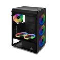 thumbnail image 3 of Gabinete gamer Yeyian YCH-MTA7-01BK Cristal templado Midi Tower, ATX/Micro-ATX, USB 3.0, ventiladores 120mm 3 Ventiladores Instalados ARGB con control remoto,  enfriamiento 240mm y 120mm, 3 of 11