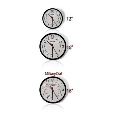 12 in. Round Wireless Clock Black Surface Mount Battery Operate