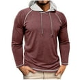 thumbnail image 2 of Long Sleeve Hoodies for Men Raglan Sleeve Athletic Drawstring Hoodie Casual Gym Workout Pullover Hooded Sweatshirts, 2 of 7