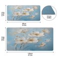 thumbnail image 3 of Leather Keyboard and Mouse Desk Mat Office Desk Accessories Protective Office Desk Decor Desk Pad Mat for Gaming, Work from Home, Office Elegant White Flowers 16.5" x 35.4", 3 of 9