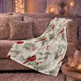 thumbnail image 6 of Cardinal Winter Pine Branch Wildlife Art, Festive Holiday Scene, Warm Flannel Blanket for Cabin and Lodge with Detailed Artwork, Art Lovers Christmas Gift, Festive Home Decor, 6 of 9