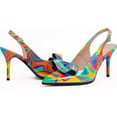 thumbnail image 5 of Women's Sexy Slingbacks Bow Stiletto Heels Closed Pointed Toe Pumps Bead Buckle Strap High Heels Dress Shoes, 5 of 12