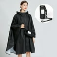 thumbnail image 6 of Luwomo Rain Jackets for Womens Unisex Cape Lightweight Windproof Outdoor Rain Poncho Color Block Design for All Seasons Tops Black,One Size, 6 of 9