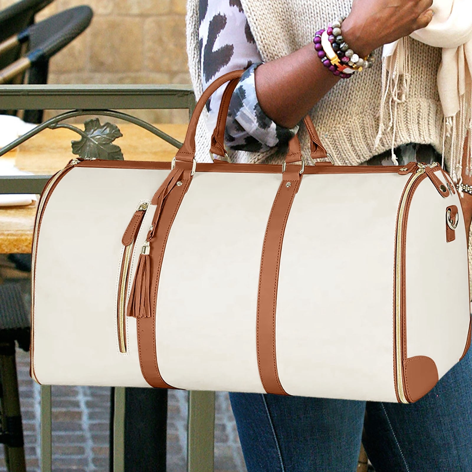Fashion Large PU Folding Suit Bag Women Luggage Handbag Travel Outdoor Multifunction Organizers Suitcase Garment Bag