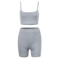 thumbnail image 4 of REALiKUN Women's Yoga Outfit Seamless Workout Set High Waist Exercise Shorts Pants Gym Tracksuits Gray L, 4 of 7