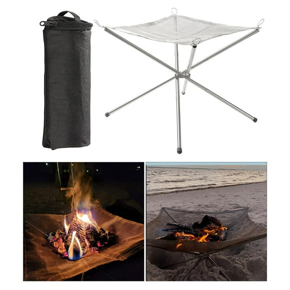 Camping Mesh Fire Firepit Camping Campfire Rack para camping Picnics al aire libre L Cola Brasero de malla
