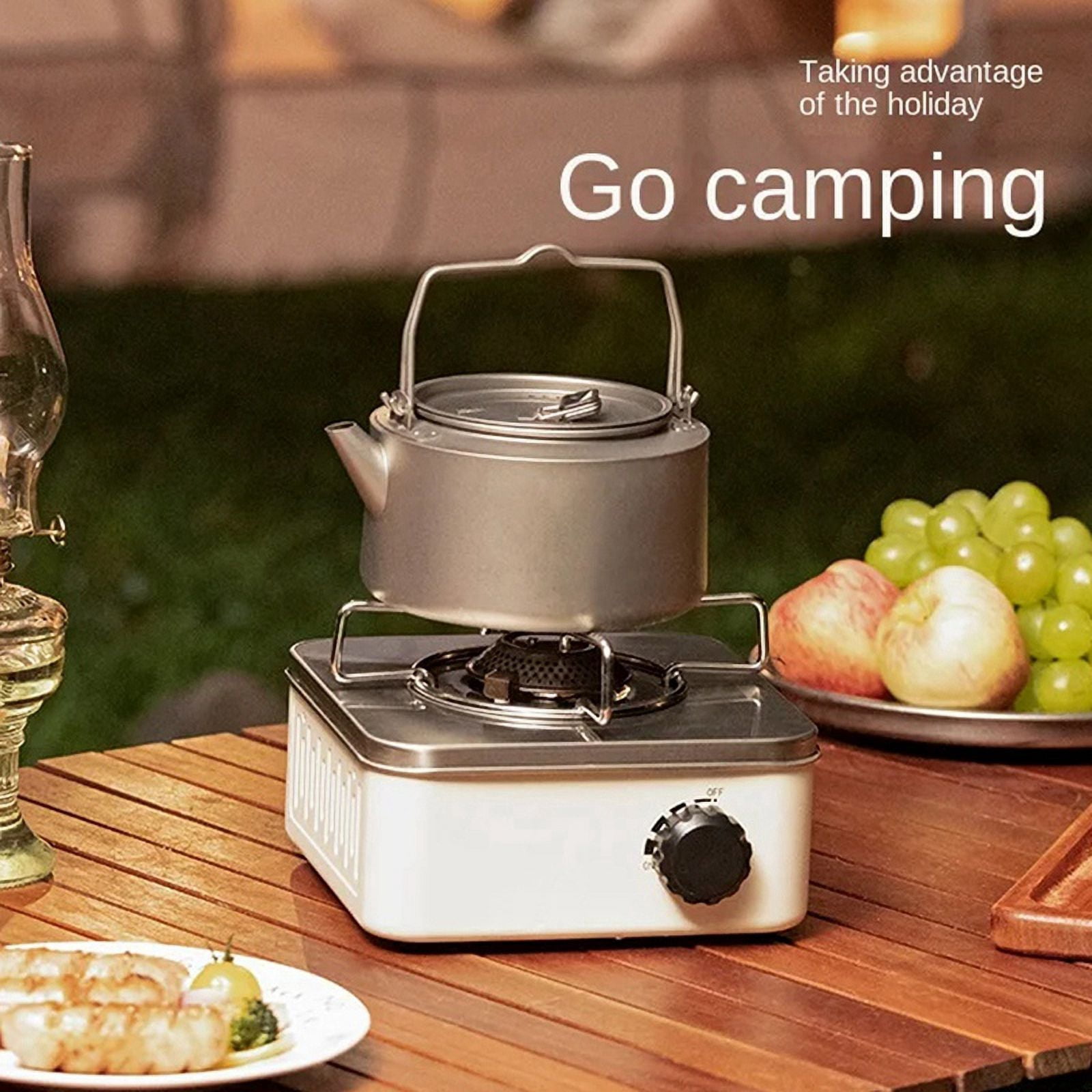 Outdoor Camping Cooking Gas Stove Strong Trips Burner Grill Super Light Travel Supplies Cooking Utensils-Khaki,1 x Camping Gas Stove 1 x Storage Bag,Khaki