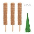 thumbnail image 3 of 3 Pack 24 Inch Coir Totem Pole - Coir Moss Totem Pole with 50 PCS Plant Twist Ties, Coir Moss Stick for Plant Support Extension Climbing Indoor Plants Creepers, 3 of 13