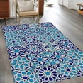 thumbnail image 2 of Vintage Morocco Area Rugs 3'x5', Washable Small Throw Rugs for Living Room Bedroom, Traditional Tribal Abstract Geometric Blue Indoor Outdoor Rug Non-Slip Low Pile Carpet Runner Reversible Floor Mats, 2 of 8