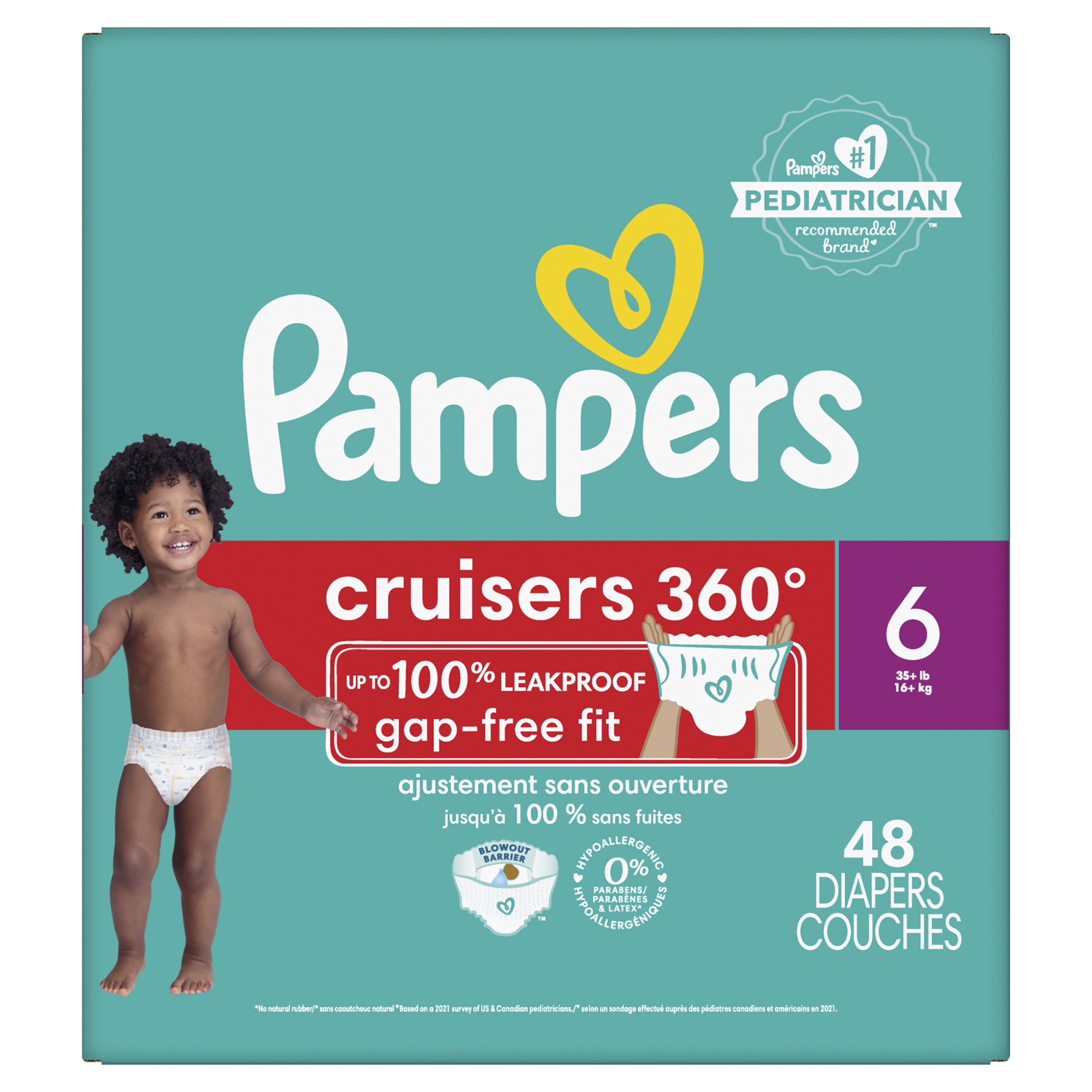 Pampers Couches Cruisers 360, taille 6, 48 couches - 48 ea