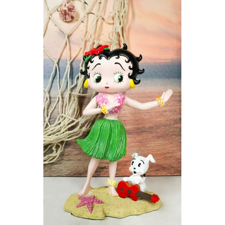 Collectible Betty Boop Hawaii Hula Dancing Figurine with Pudgy Dog
