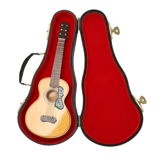 Guitarra acústica en miniatura, 6,69 pulgadas, decoración de guitarra en miniatura, mini guitarra musical, pequeña guitarra creada con maestría