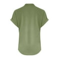 thumbnail image 5 of Green XXXXXL WIZUTIZ Womens Tops Sales Summer-Beach Plus Size Cotton Blend Shirts Ladies Oversize Round Neck Tops Trendy Solid Loose Fit Tee Ultra Soft Fashion Tshirt Sports Short Sleeve Ts, 5 of 5
