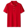 thumbnail image 1 of Dagugfen Summer Shirts for Men Work Shirts Short Sleeve Button Lapel V Neck Lightweight Casual Tee Tops, 1 of 3