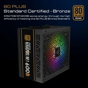 Gamdias KRATOS 600W PC Power Supply ATX, Bronze, ARGB lighting
