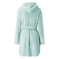 OGLCCG Short Robes for Women Super Soft Plush Fuzzy Fleece Hooded