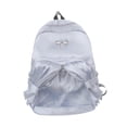 thumbnail image 3 of Mochila de moda Mochila con cremalleras suaves para mochileros Compras de regalos de cumpleaños Gris-plata, 3 of 8