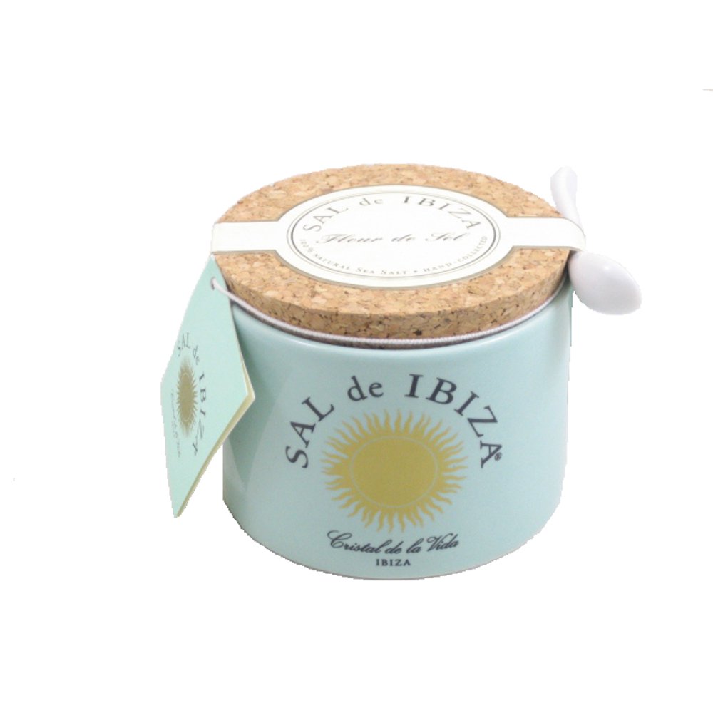 Sal de Fleur de Sel In Ceramic Jar With Spoon