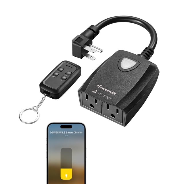 Enchufe regulador inteligente Wi‑Fi DEWENWILS con 2 tomas y Alexa