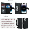 thumbnail image 4 of TECH CIRCLE For iPhone 14 Pro Wallet Case with Card Holder,PU Leather Flip Folio Shell Magnetic Closure Wrist Strap Kickstand Shockproof Protective Cover for Apple iPhone 14 Pro 6.1" 2022,Black, 4 of 6