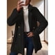 thumbnail image 5 of Abrigo de Felpa para Mujer, Cómodo, Informal, Cálido, con Cuello de Traje, Cruzado, Medio. Negro XXL, 5 of 8
