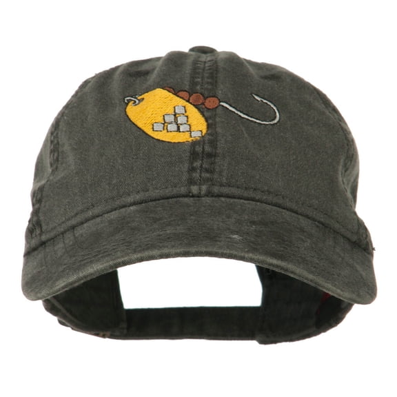 Fishing Spinner Embroidered Washed Cap - Black OSFM