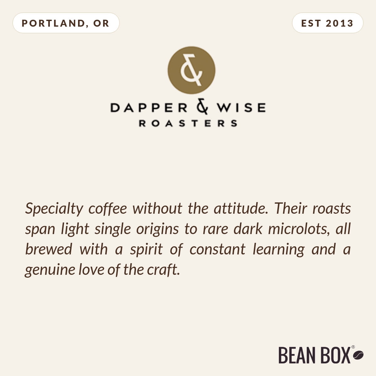 Tortoiseshell Blend - Roasted by Dapper & Wise - Whole Bean Coffee - 12oz Bag