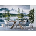 thumbnail image 3 of Dundee Deco's Modern Blue Green Mountain Lake Wall Mural, 142 in X 106 in (108 sq ft.), 3 of 7