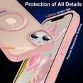 thumbnail image 6 of Magnetic for iPhone 14 Case with Ring Stand, [10 FT Drop Protection] [Velvety Touch] Slim Translucent Matte Back Shockproof Phone Case for iPhone 14 6.1'', Pink, 6 of 14