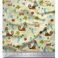 thumbnail image 1 of Soimoi Poly Georgette Fabric Floral,Rat & Cat Cartoon Printed Fabric 1 Yard 42 Inch Wide, 1 of 3