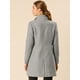 thumbnail image 5 of Abrigo largo Allegra K con cinturón cuello alto Gris Talla S, 5 of 6